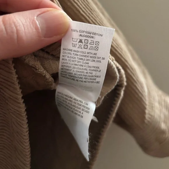 Lucky Brand Tan Corduroy 100% Cotton Oversized Slouchy Button Down Shacket - Picture 9 of 10